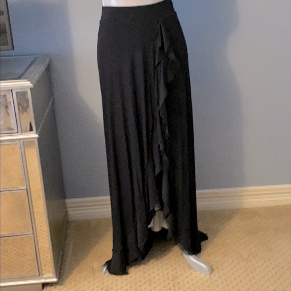 Black Ruffled Skirt - Bordeaux (Anthropologie)